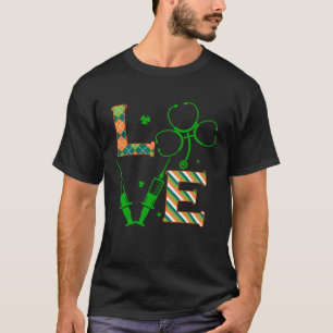 Liebes Stethoskop Spritze Krankenschwester Leben S T-Shirt