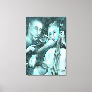 Liebes-Symphonie-Leinwanddruck Duett Moderne Maler Leinwanddruck