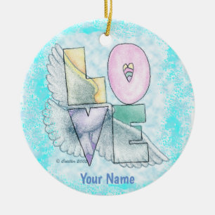 Liebes-Taube Keramik Ornament