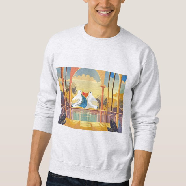 Liebes-Tauben Sweatshirt (Vorderseite)
