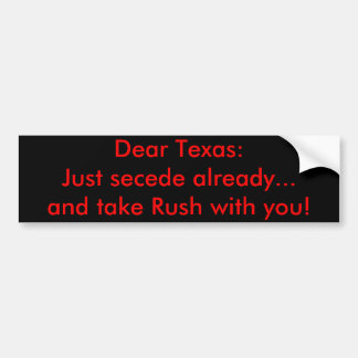 Liebes Texas: Secede einfach bereits… und nehmen Autoaufkleber