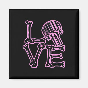 Liebes-Totenkopf-Knochen-Valentinstag-Grafik Für P Magnet