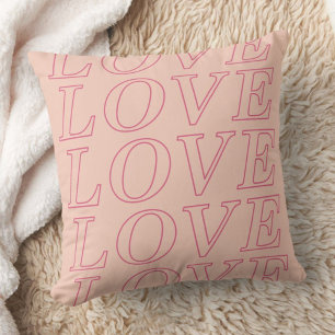Liebes-Typografie-Valentinstag-Kissen - Pfirsich Kissen