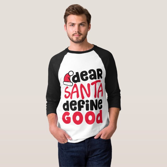 Liebes Weihnachtsraglan-Shirt Sankt lustiges T-Shirt (Vorne ganz)