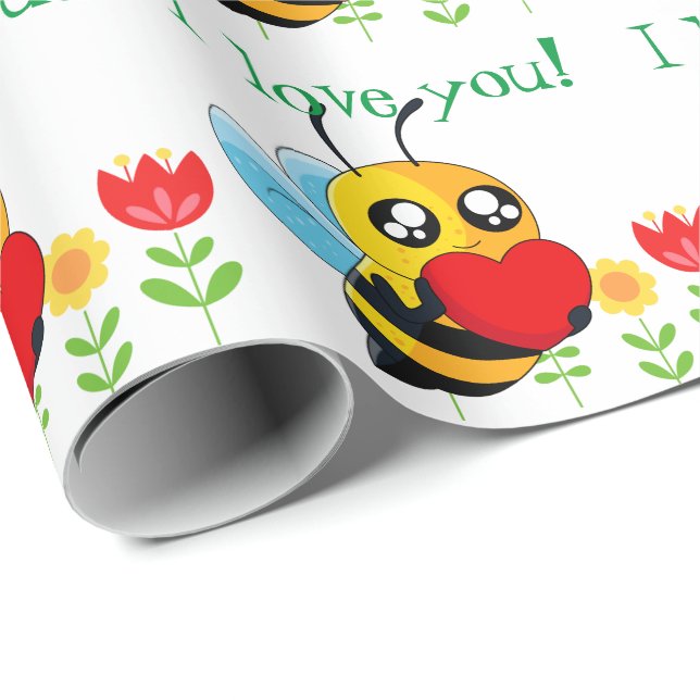 Liebesbiene Geschenkpapier (Rolleneckpunkt)