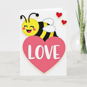 Liebesbienen-Herzkarte Karte