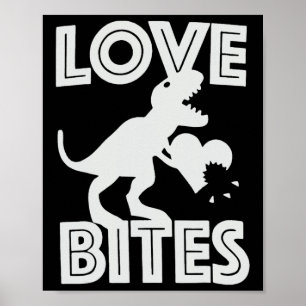 Liebesbisse Dinosaurier Valentinstag  Poster