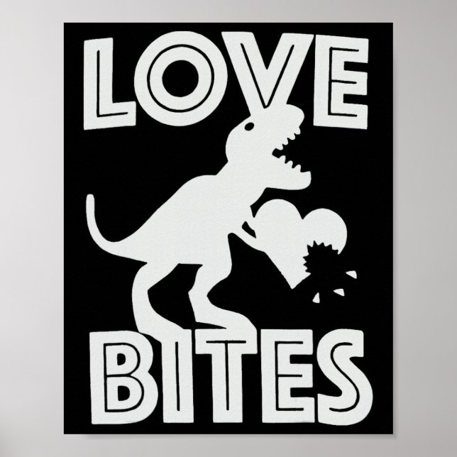 Liebesbisse Dinosaurier Valentinstag  Poster (Vorne)