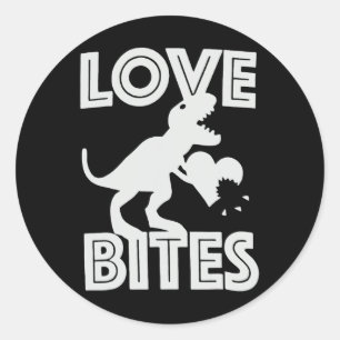 Liebesbisse Dinosaurier Valentinstag  Runder Aufkleber
