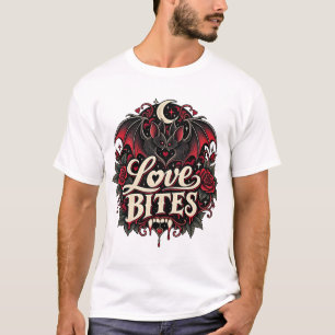 Liebesbisse Gothic Vampir Fledermaus Romantisch T-Shirt