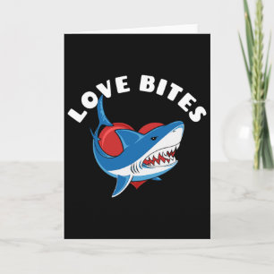 Liebesbisse Lustiger Valentinstag Hai Herz Witz  Karte