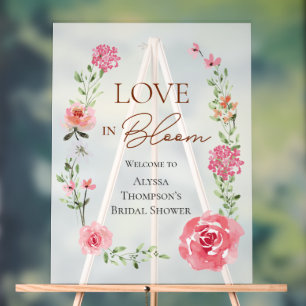 Liebesblüten Blumen Brautparty Willkommensschild Acrylschild