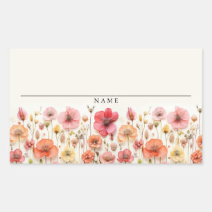 Liebesblüten-Junggesellinnen-Abschied Name Tag Auf Rechteckiger Aufkleber