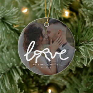 Liebesbogen Herr und Frau Benutzerdefinierte Paare Keramik Ornament