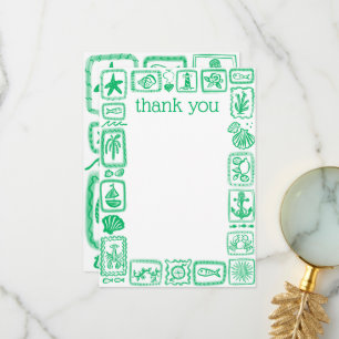 Liebesbotschaften vom Meer Moderne niedliche Brida Dankeskarte