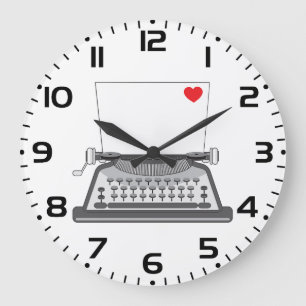 Liebesbrief auf alter Schreibmaschine Große Wanduhr
