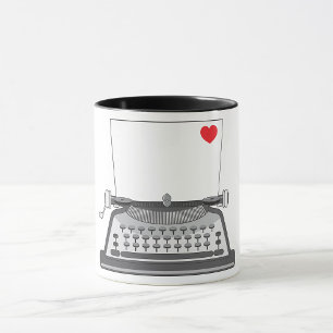 Liebesbrief auf Vintage-Schreibmaschine Tasse