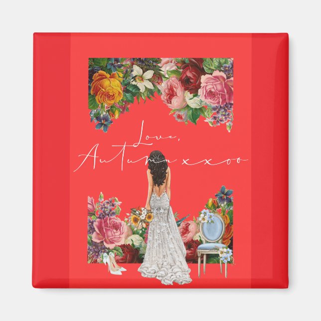 Liebesbrief-Design - Liebe, Herbst xxoo Magnet (Vorne)