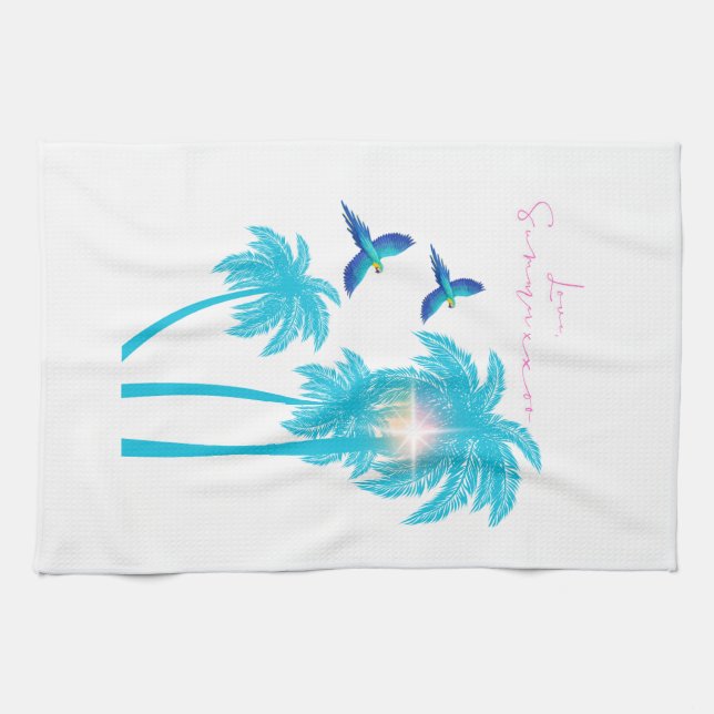 Liebesbrief-Design - Liebe, Sommer xxoo Geschirrtuch (Horizontal)