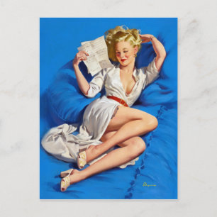 Liebesbrief Pin Up Postkarte