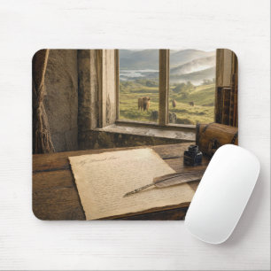 Liebesbrief und Federkiel Mousepad