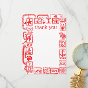 Liebesbriefe vom Meer Moderne süße Bridal Shower Dankeskarte