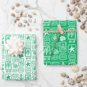Liebesbriefe vom Strand Ozean Modern EINZELANFERTI Geschenkpapier Set