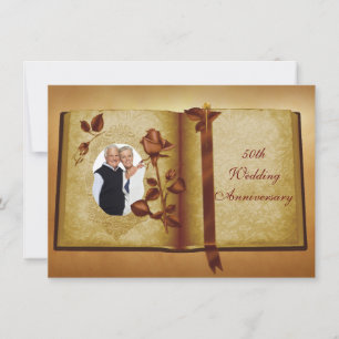 Liebesbuch 50. Hochzeitstag Foto-Einladungen Einladung