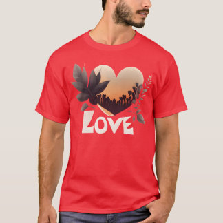Liebesdesign Blätter Geschenk T-Shirt