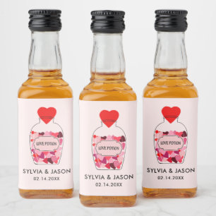 Liebeselixier Frohen Valentinstag Personalisiert Alkoholflaschenetikett