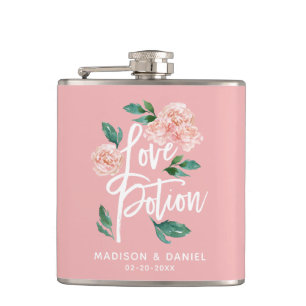 Liebeselixir Rosaroter Blumenduft Personalisiert Flachmann