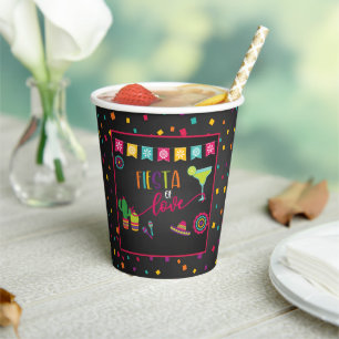 Liebesfest Hochzeitsdusche Papierbecher - Blk
