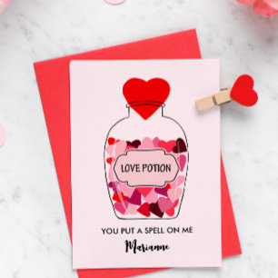 Liebesfläschchen der Herzen, individuelles Valenti Feiertagskarte