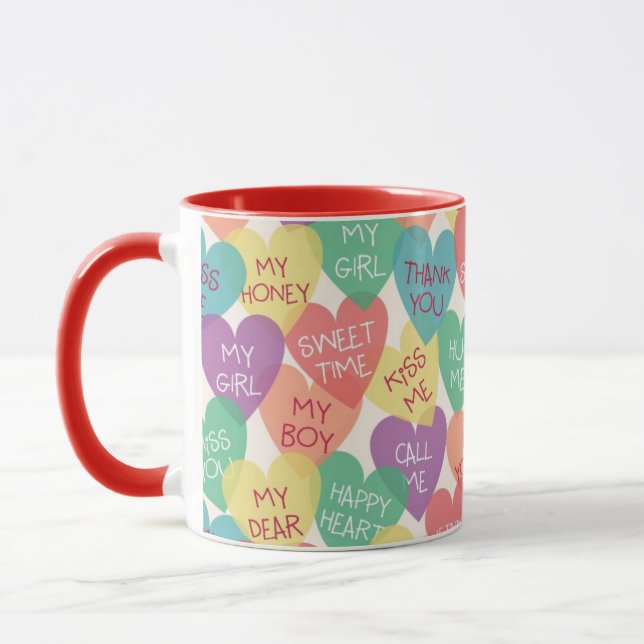 Liebesform Hintergrund Tasse (Links)