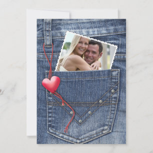 Liebesfoto auf einer flachen Karte in der Tasche