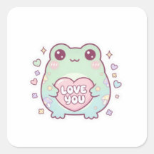 Liebesfrosch-Aufkleber Süßer Frosch hält Herz Roma
