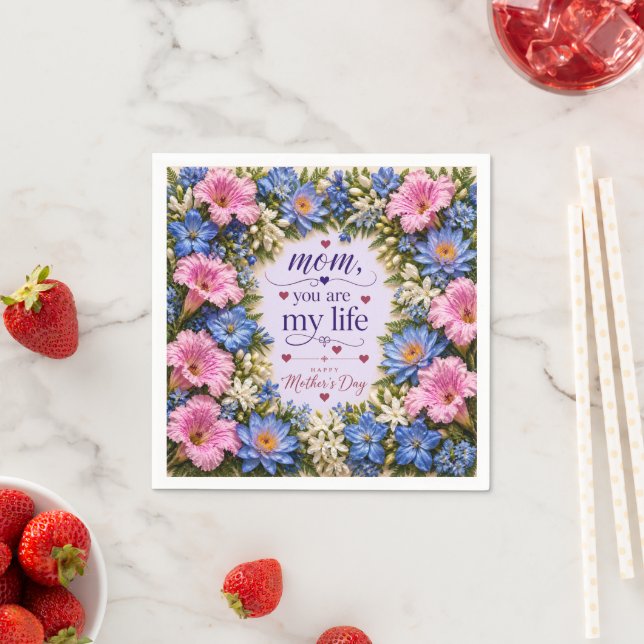 LIEBESGESCHENK FÜR MUTTERTAG  SERVIETTE (Beispiel)