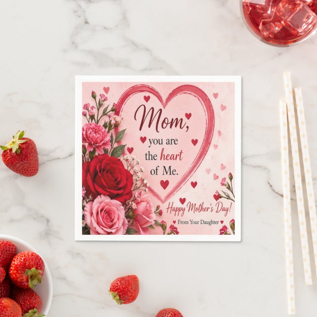LIEBESGESCHENK FÜR MUTTERTAG  SERVIETTE (Beispiel)
