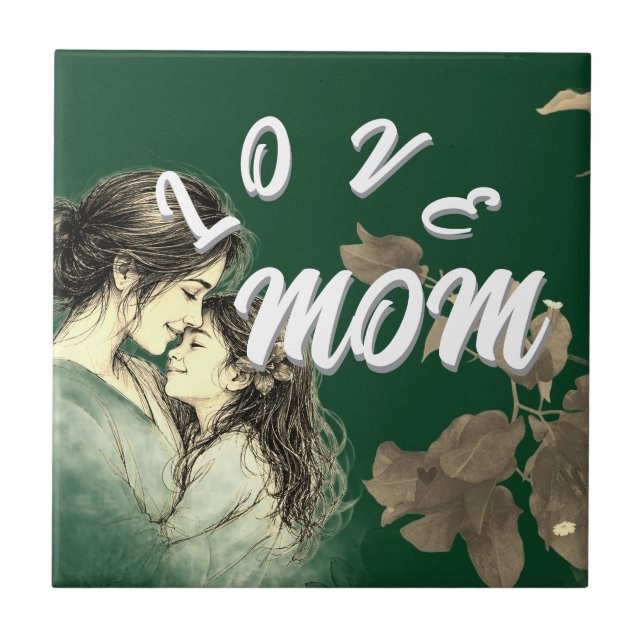 LIEBESGESCHENK MUTTER TOCHTER FRAUEN FLIESE (Vorderseite)
