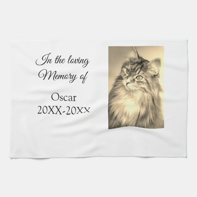 Liebesgeweih-Beerdigung hinzufügen Haustiernamensf Geschirrtuch (Horizontal)