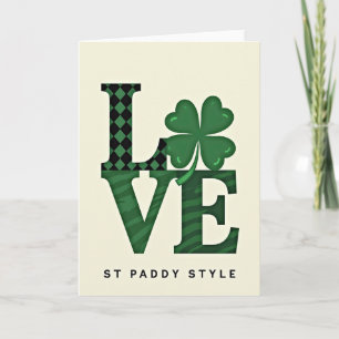 Liebesgrüne Karte im Stil des St. Patricks-Tags
