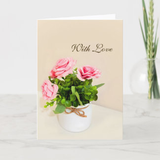 Liebesgrüße Rosen gefaltete Grußkarte Karte