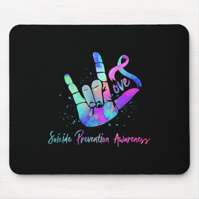 Liebeshandzeichen Selbstmordpräventions-Bewusstsei Mousepad (Vorne)
