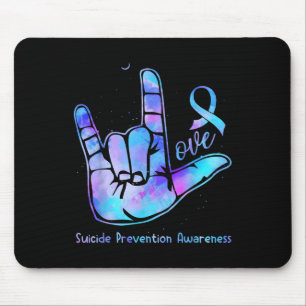 Liebeshandzeichen Selbstmordpräventions-Bewusstsei Mousepad