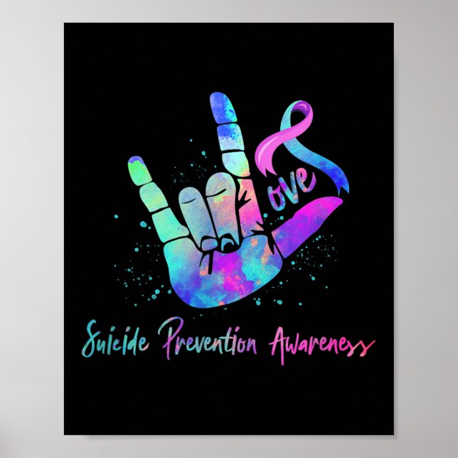 Liebeshandzeichen Selbstmordpräventionsbewusstsein Poster (Vorne)