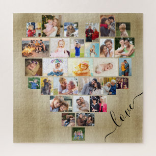 Liebesherz 29 Foto-Collage Quadrat Puzzle