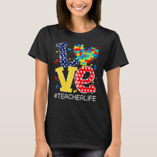 Liebesherz Autismus-Bewusstseinsmonat Puzzle-Teil  T-Shirt