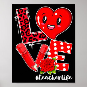 Liebesherz Bleistift Lehrer Leben Valentinstag 202 Poster