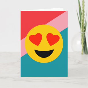 Liebesherz-Emoji auf Streifen-Grußkarte (leer) Karte
