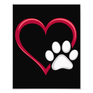 Liebesherz Hundepfote Valentinstag Hunde Liebhaber Fotodruck